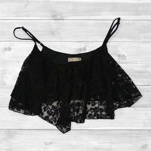 KIRRA Women's Black Lace Crop Top- Size‎ XS